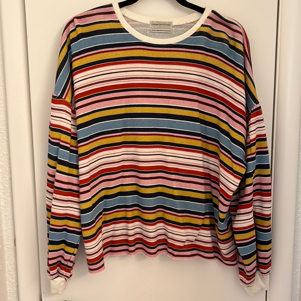 Multi colored cotton sweater material top!